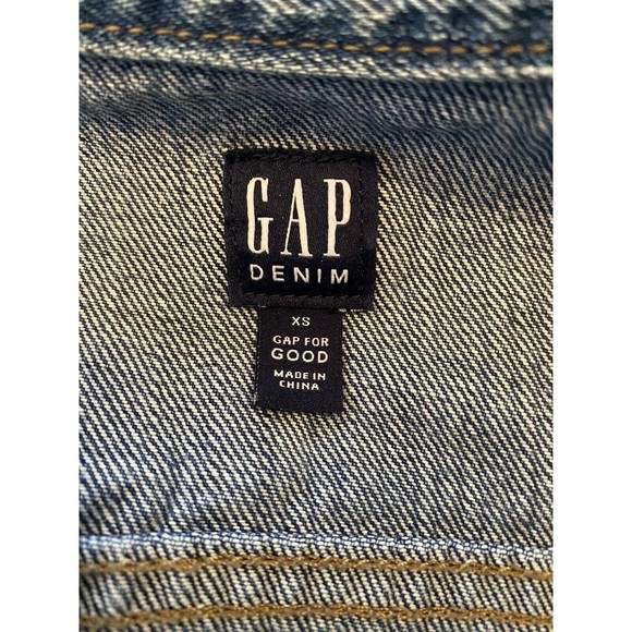 GAP Womens Icon Saddle Blue Denim Long Sleeve Cotton Pockets Jean Jacket Size XS - Picture 9 of 10